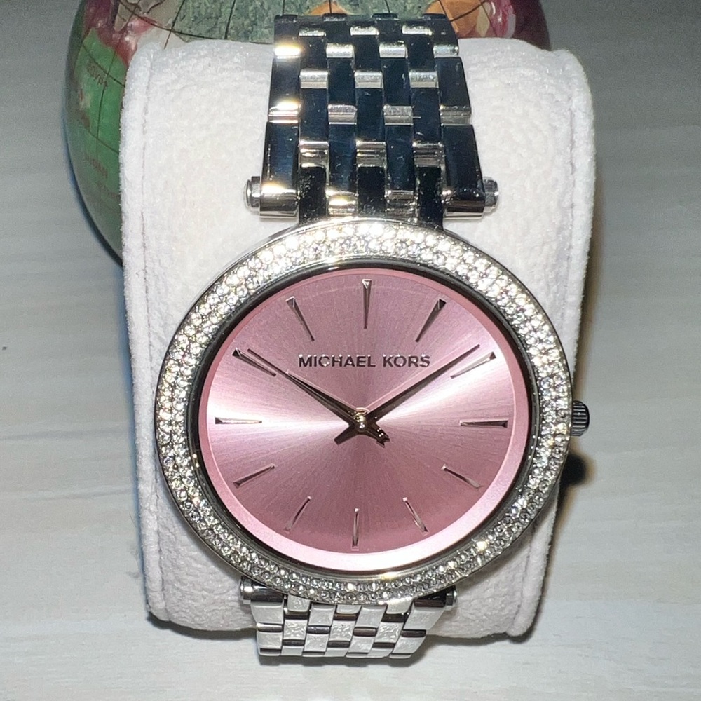 Michael Kors Crystal Watch - Pink and silver - bling Barbie Vibes